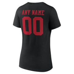 San Francisco 49ers  Women's Team Authentic Personalized Name & Number V-Neck T-Shirt