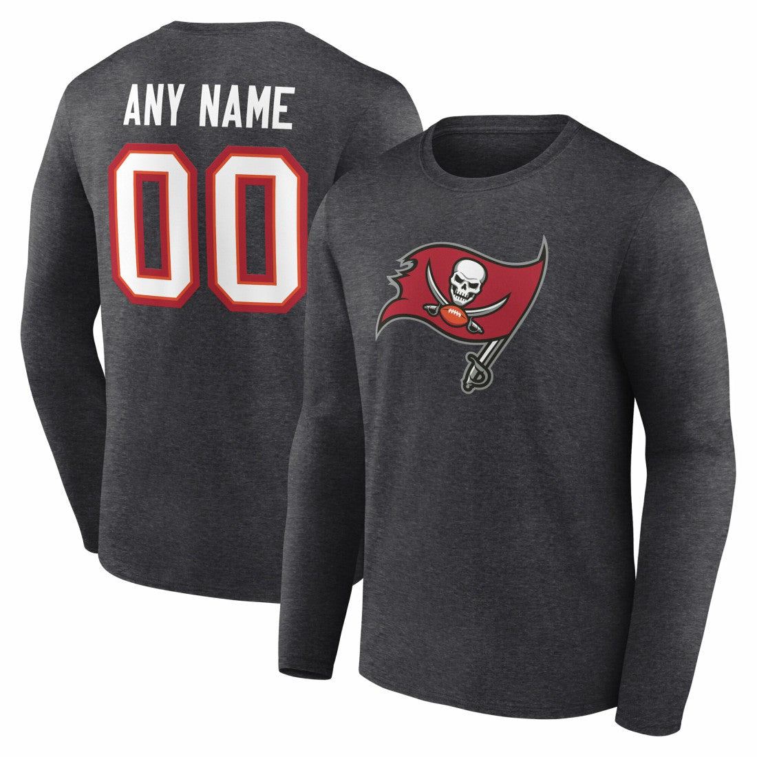 Tampa Bay Buccaneers  Team Authentic Personalized Name & Number Long Sleeve T-Shirt