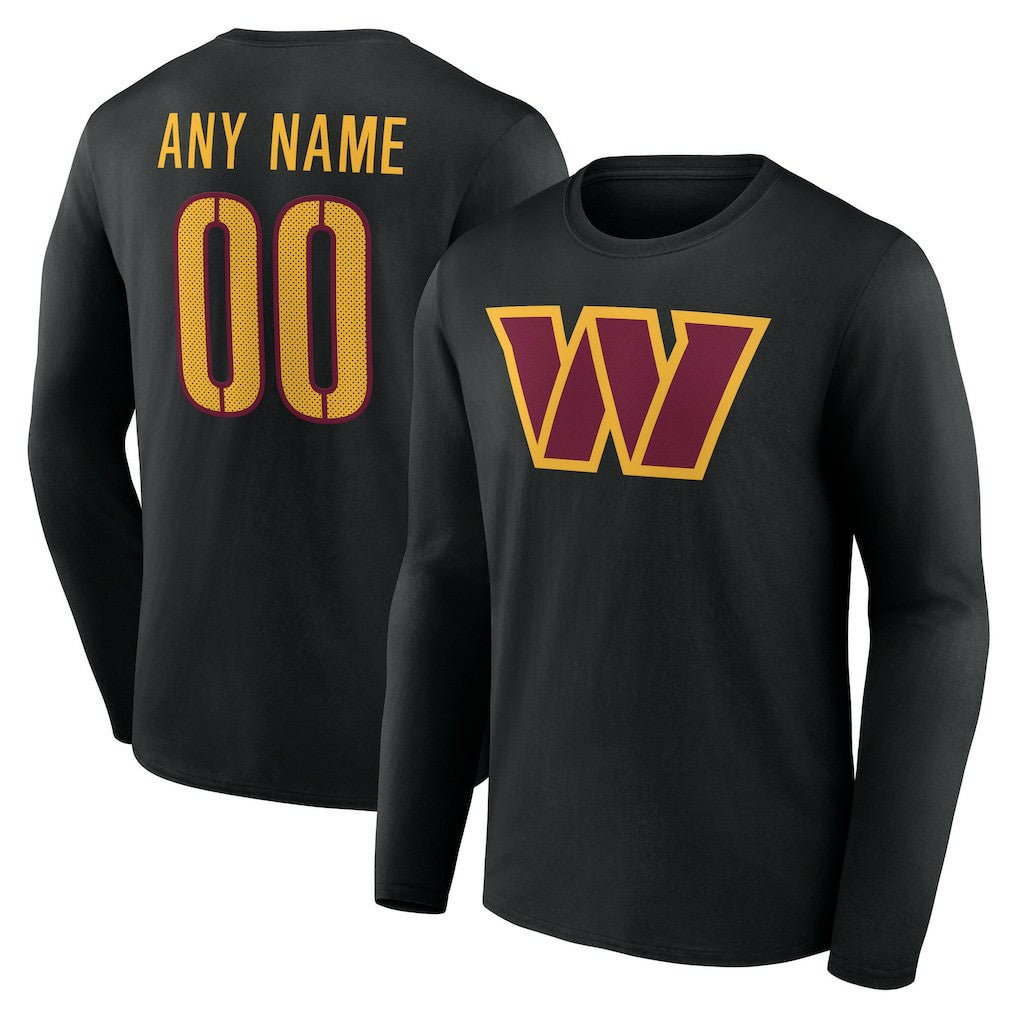 Washington Commanders  Team Authentic Personalized Name & Number Long Sleeve T-Shirt