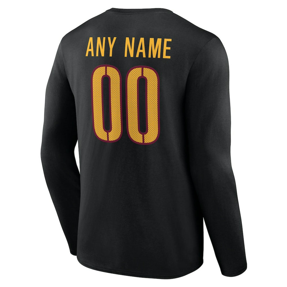 Washington Commanders  Team Authentic Personalized Name & Number Long Sleeve T-Shirt