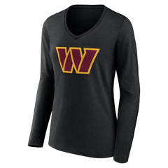 Washington Commanders  Women's Team Authentic Personalized Name & Number Long Sleeve V-Neck T-Shirt