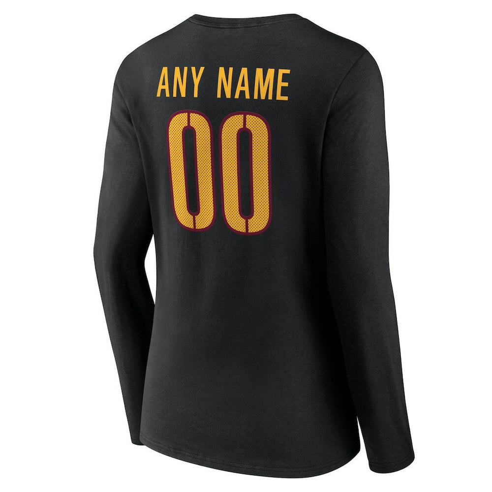 Washington Commanders  Women's Team Authentic Personalized Name & Number Long Sleeve V-Neck T-Shirt