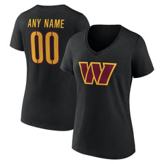 Washington Commanders  Women's Team Authentic Personalized Name & Number V-Neck T-Shirt