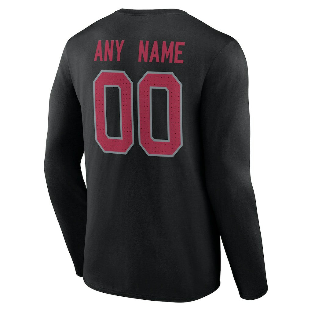 Arizona Cardinals  Team Authentic Personalized Name & Number Long Sleeve T-Shirt