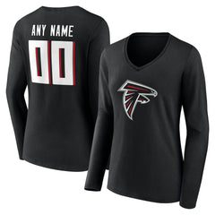 Atlanta Falcons  Women's Team Authentic Personalized Name & Number Long Sleeve V-Neck T-Shirt