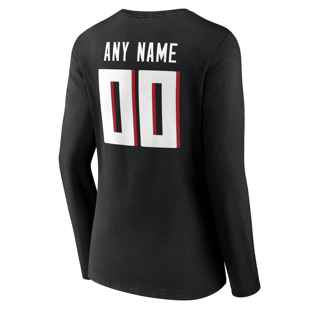 Atlanta Falcons  Women's Team Authentic Personalized Name & Number Long Sleeve V-Neck T-Shirt