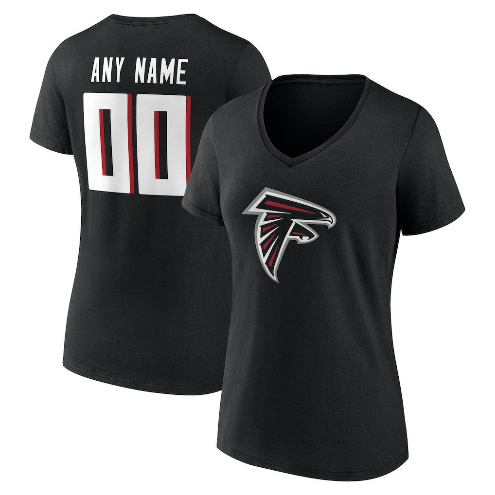 Atlanta Falcons  Women's Team Authentic Personalized Name & Number V-Neck T-Shirt
