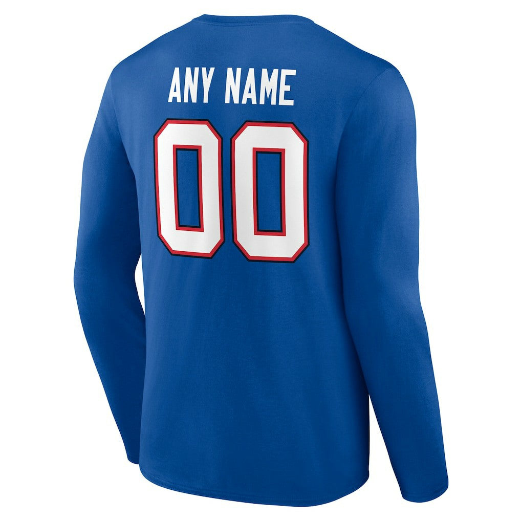 Buffalo Bills  Team Authentic Personalized Name & Number Long Sleeve T-Shirt