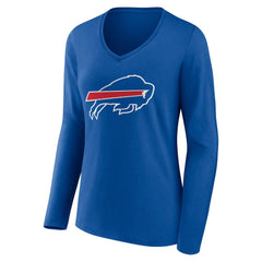 Buffalo Bills  Women's Team Authentic Personalized Name & Number Long Sleeve V-Neck T-Shirt