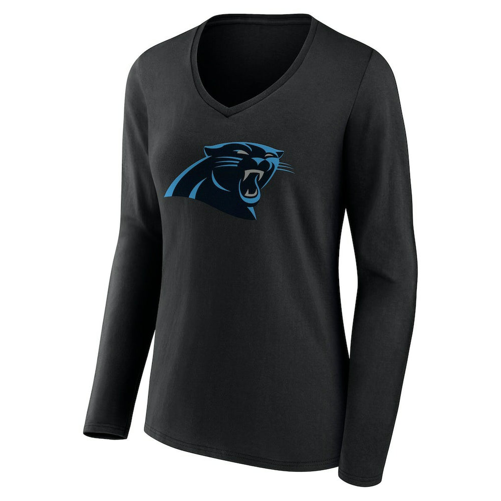 Carolina Panthers  Women's Team Authentic Personalized Name & Number Long Sleeve V-Neck T-Shirt