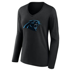 Carolina Panthers  Women's Team Authentic Personalized Name & Number Long Sleeve V-Neck T-Shirt