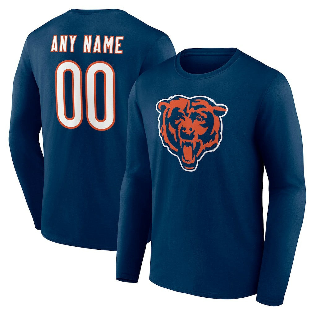 Chicago Bears  Team Authentic Personalized Name & Number Long Sleeve T-Shirt