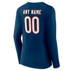 Chicago Bears  Women's Team Authentic Personalized Name & Number Long Sleeve V-Neck T-Shirt