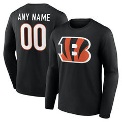 Cincinnati Bengals  Team Authentic Personalized Name & Number Long Sleeve T-Shirt
