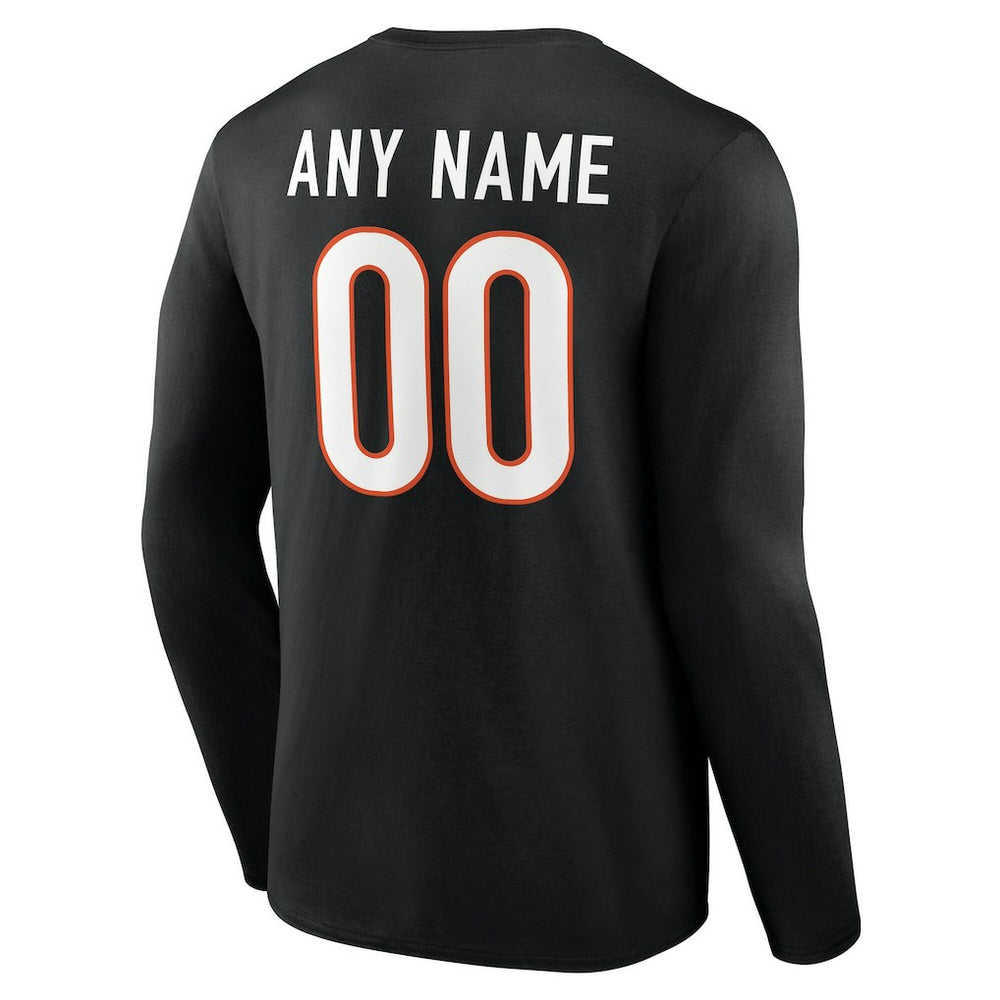 Cincinnati Bengals  Team Authentic Personalized Name & Number Long Sleeve T-Shirt