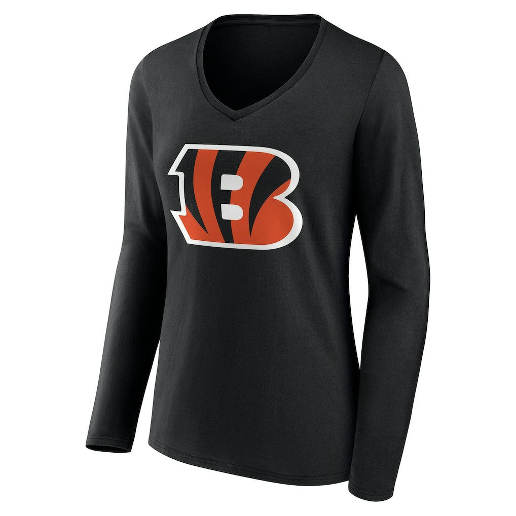 Cincinnati Bengals  Women's Team Authentic Personalized Name & Number Long Sleeve V-Neck T-Shirt