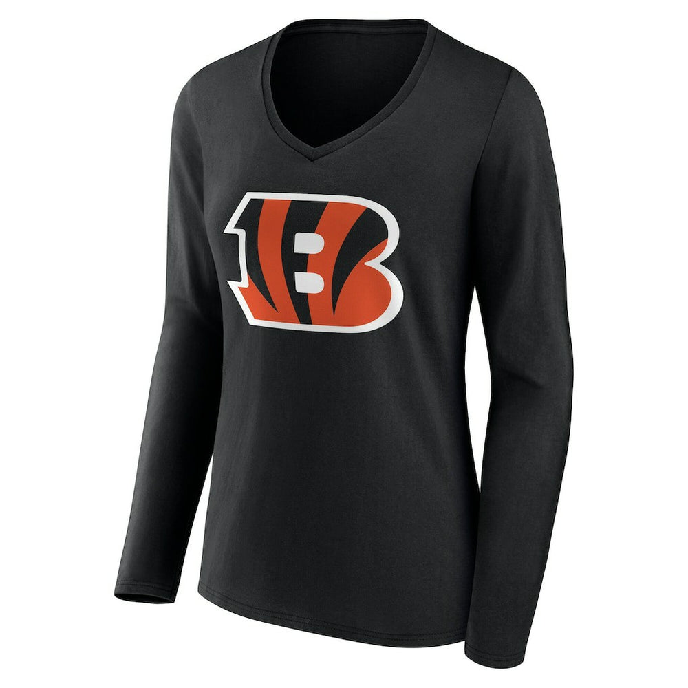 Cincinnati Bengals  Women's Team Authentic Personalized Name & Number Long Sleeve V-Neck T-Shirt