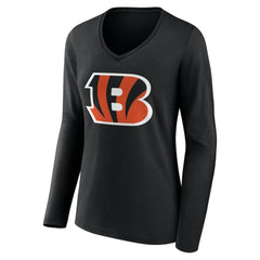 Cincinnati Bengals  Women's Team Authentic Personalized Name & Number Long Sleeve V-Neck T-Shirt