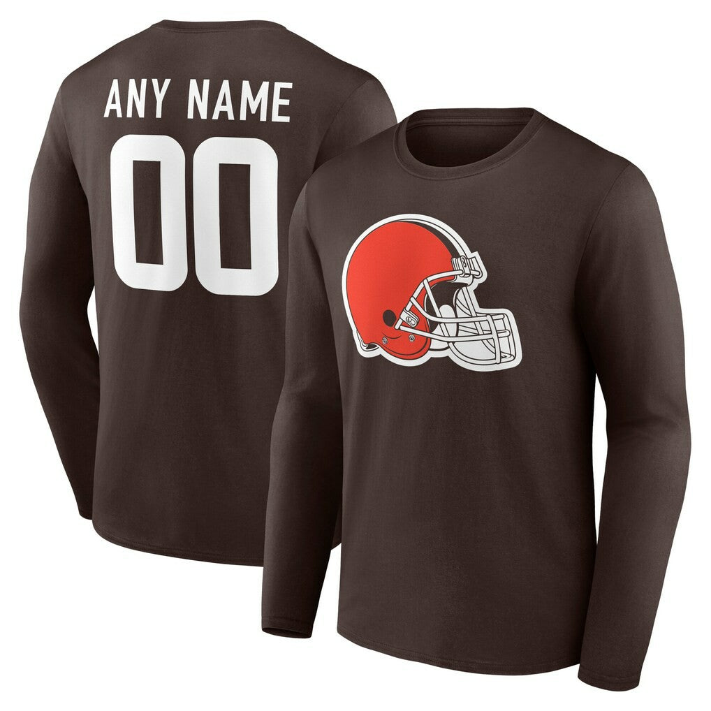 Cleveland Browns  Team Authentic Personalized Name & Number Long Sleeve T-Shirt