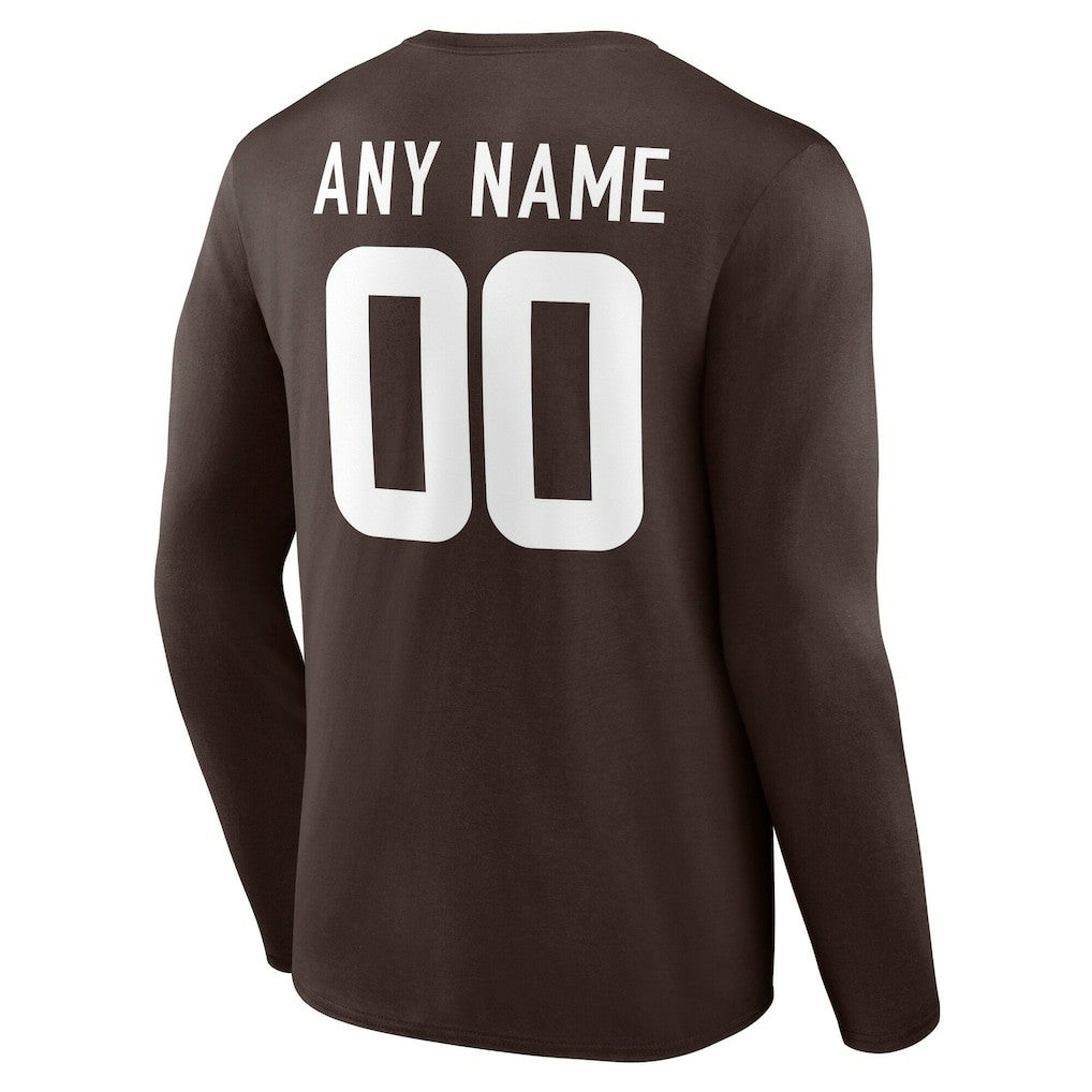 Cleveland Browns  Team Authentic Personalized Name & Number Long Sleeve T-Shirt