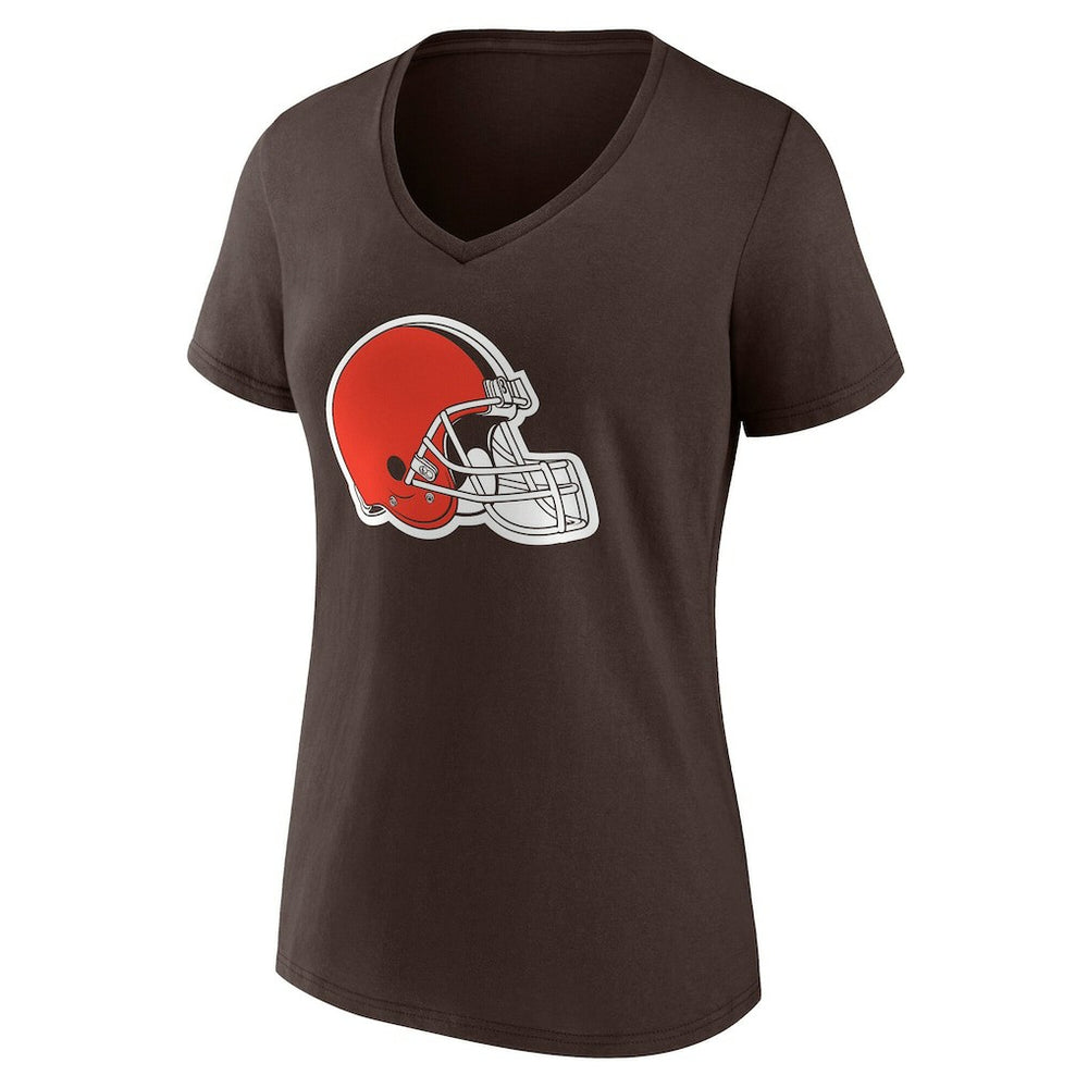 Cleveland Browns  Women's Team Authentic Personalized Name & Number V-Neck T-Shirt