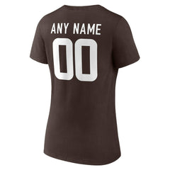 Cleveland Browns  Women's Team Authentic Personalized Name & Number V-Neck T-Shirt