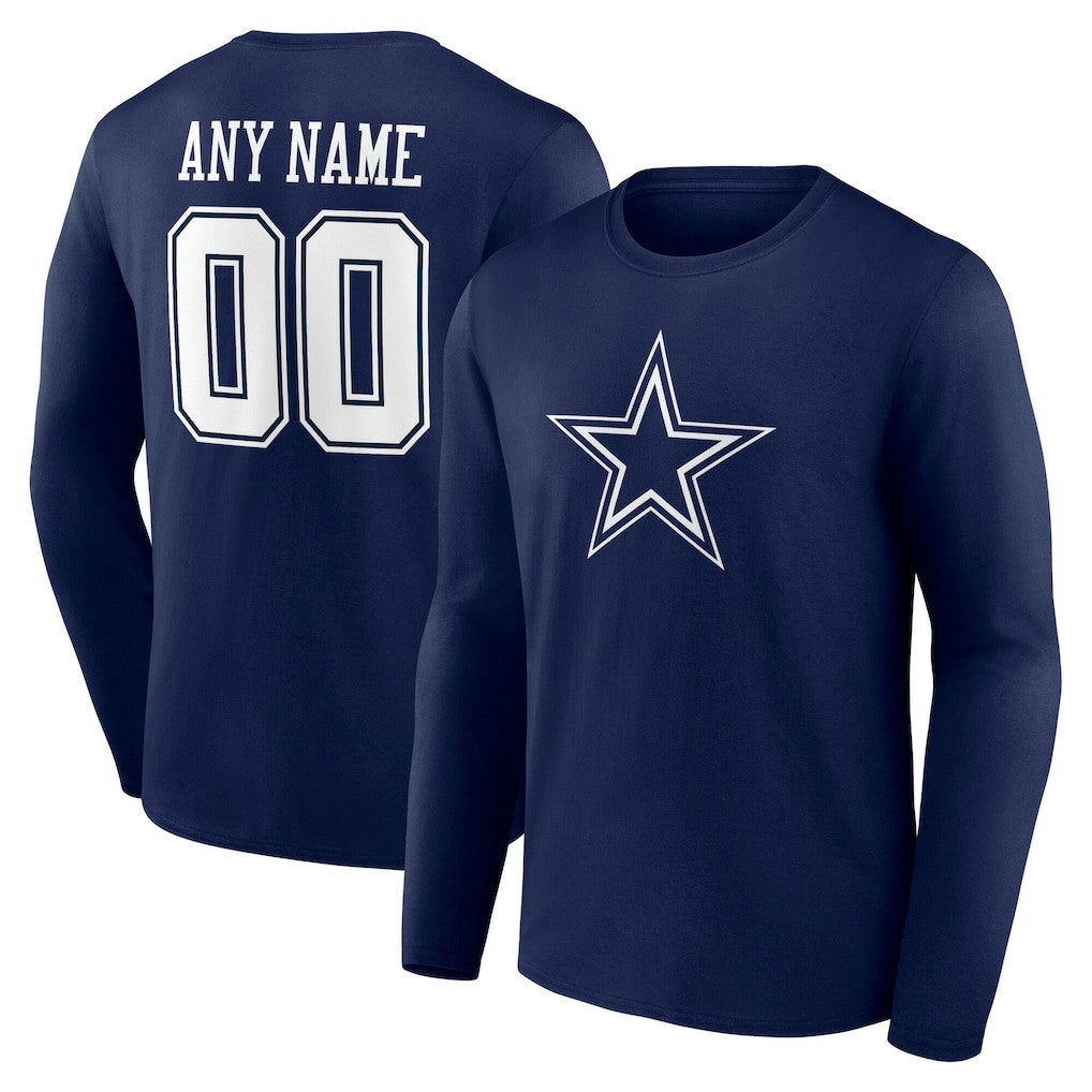 Dallas Cowboys  Team Authentic Personalized Name & Number Long Sleeve T-Shirt