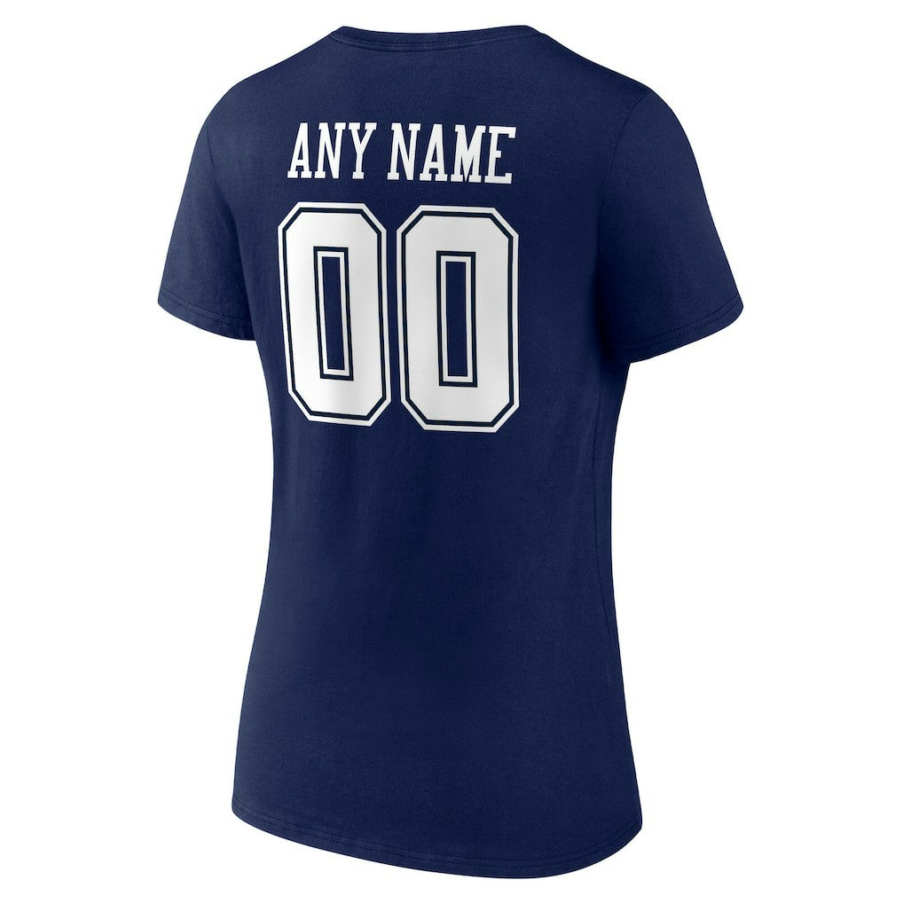 Dallas Cowboys  Women's Team Authentic Personalized Name & Number V-Neck T-Shirt
