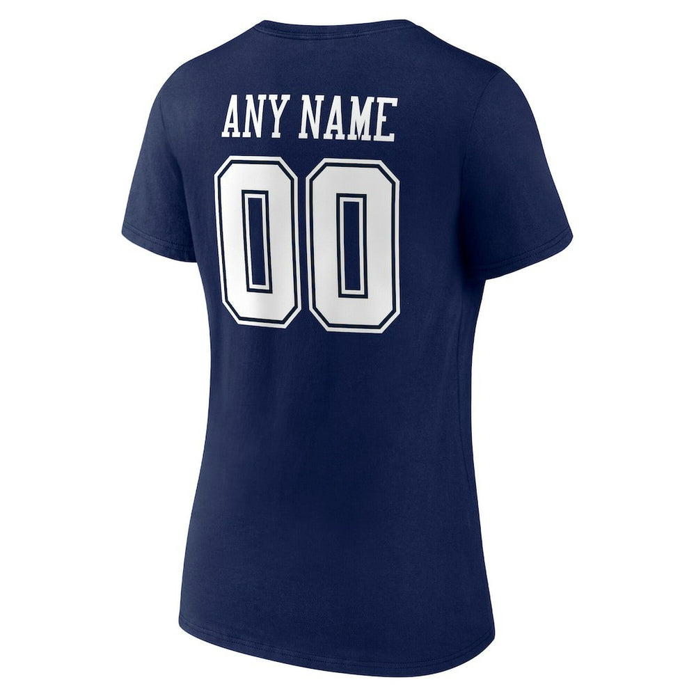 Dallas Cowboys  Women's Team Authentic Personalized Name & Number V-Neck T-Shirt