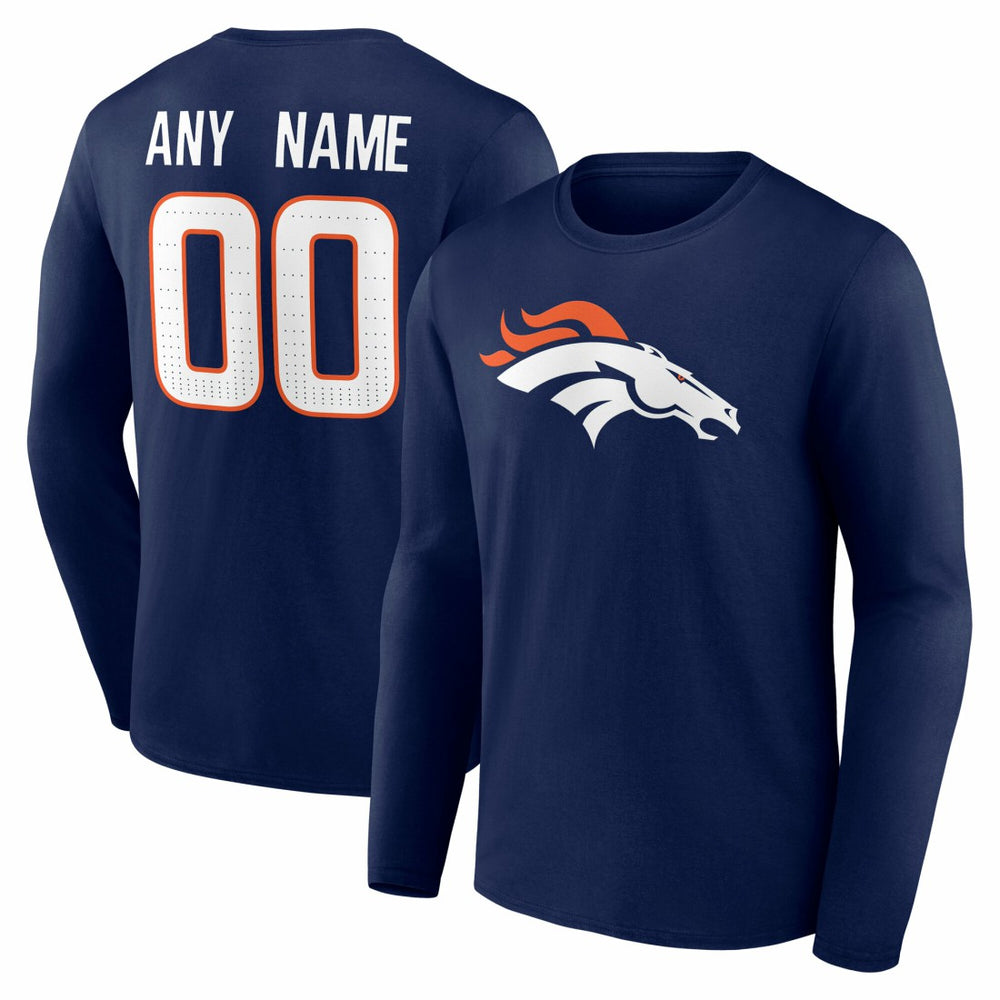 Denver Broncos  Team Authentic Personalized Name & Number Long Sleeve T-Shirt