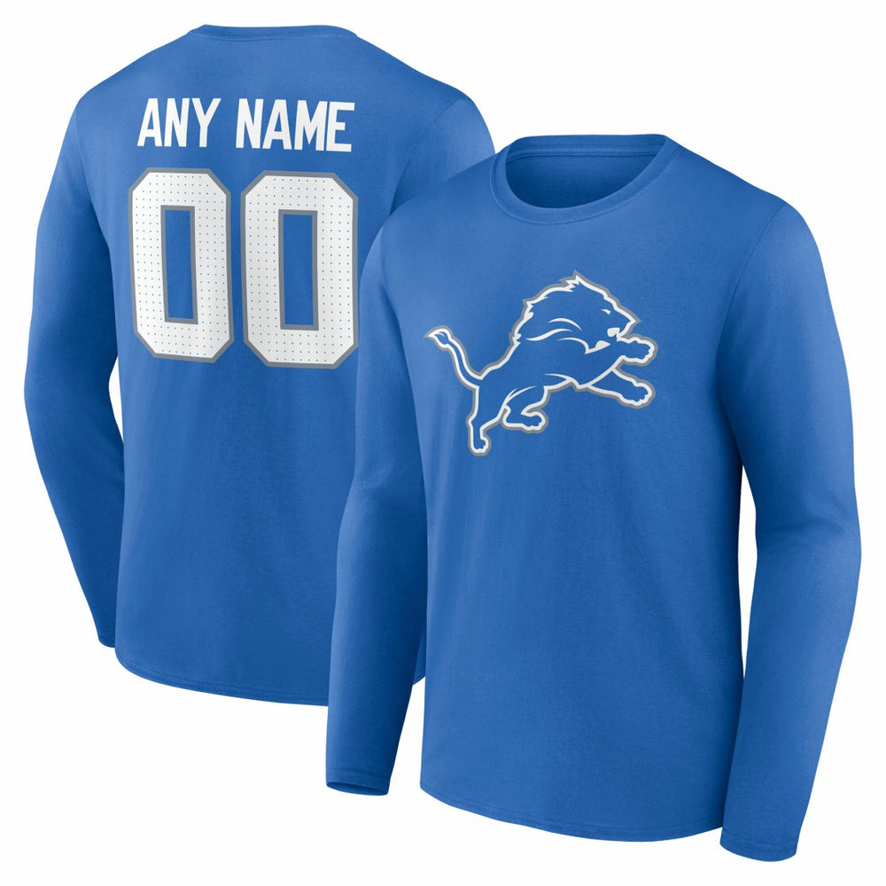 Detroit Lions  Team Authentic Personalized Name & Number Long Sleeve T-Shirt