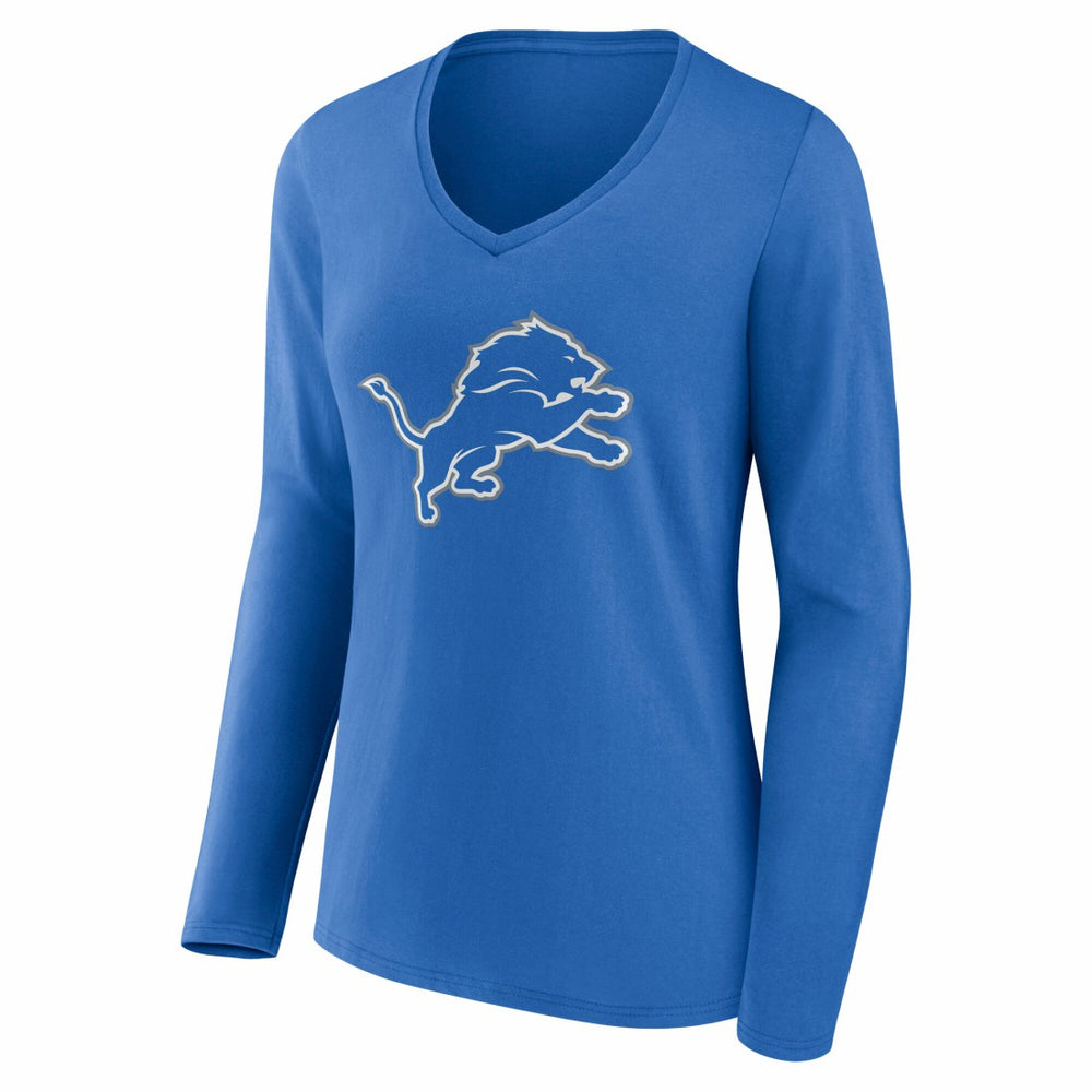 Detroit Lions  Women's Team Authentic Personalized Name & Number Long Sleeve V-Neck T-Shirt
