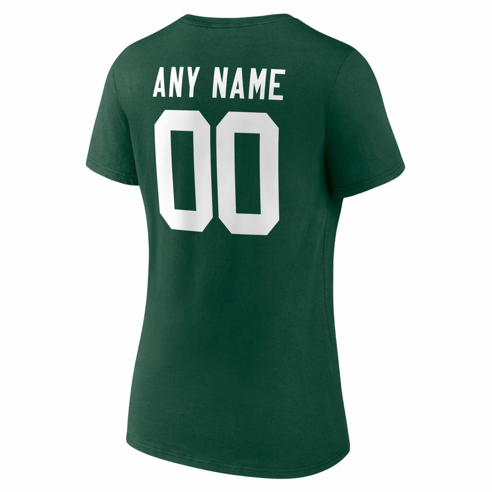 Green Bay Packers  Women's Team Authentic Personalized Name & Number V-Neck T-Shirt