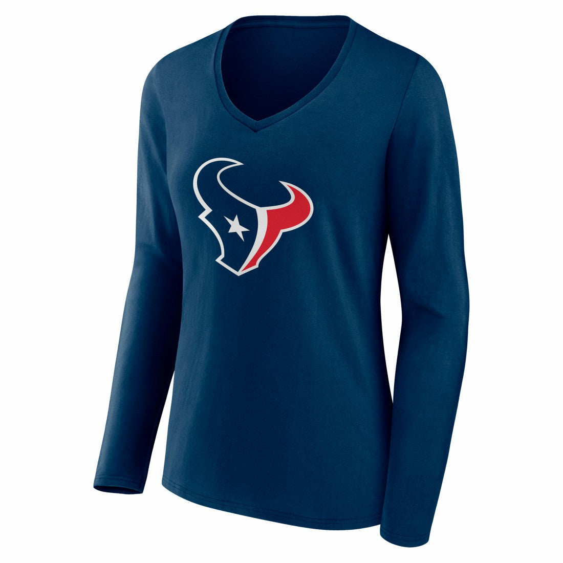 Houston Texans  Women's Team Authentic Personalized Name & Number Long Sleeve V-Neck T-Shirt