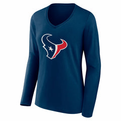 Houston Texans  Women's Team Authentic Personalized Name & Number Long Sleeve V-Neck T-Shirt