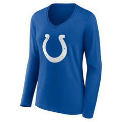 Indianapolis Colts  Women's Team Authentic Personalized Name & Number Long Sleeve V-Neck T-Shirt
