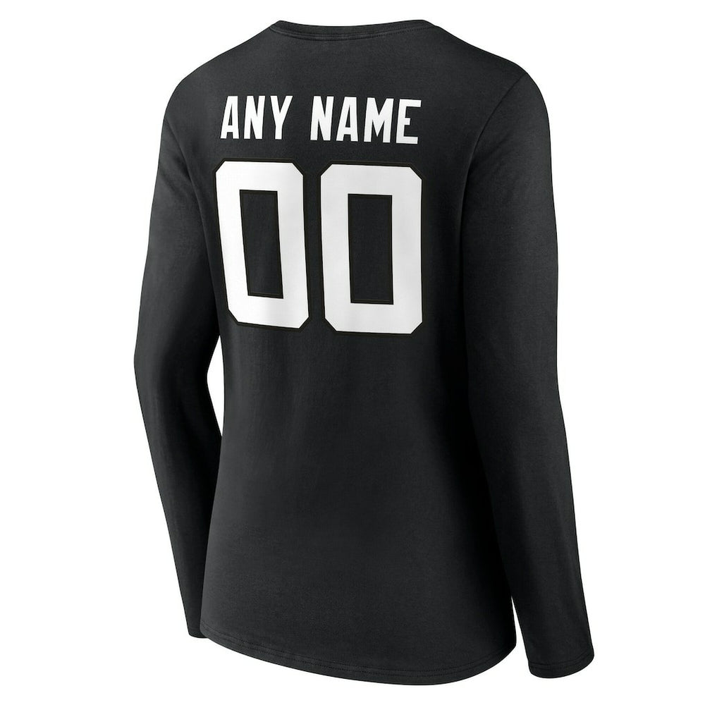 Jacksonville Jaguars  Women's Team Authentic Personalized Name & Number Long Sleeve V-Neck T-Shirt
