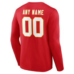 Kansas City Chiefs  Team Authentic Personalized Name & Number Long Sleeve T-Shirt