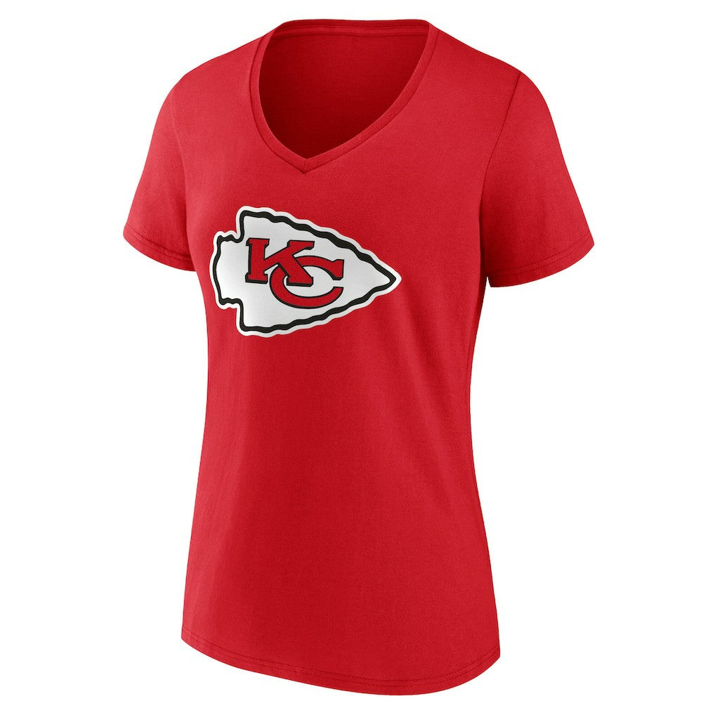 Kansas City Chiefs  Women's Team Authentic Personalized Name & Number V-Neck T-Shirt