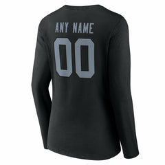 Las Vegas Raiders  Women's Team Authentic Personalized Name & Number Long Sleeve V-Neck T-Shirt