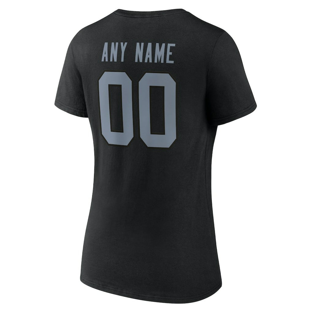Las Vegas Raiders  Women's Team Authentic Personalized Name & Number V-Neck T-Shirt