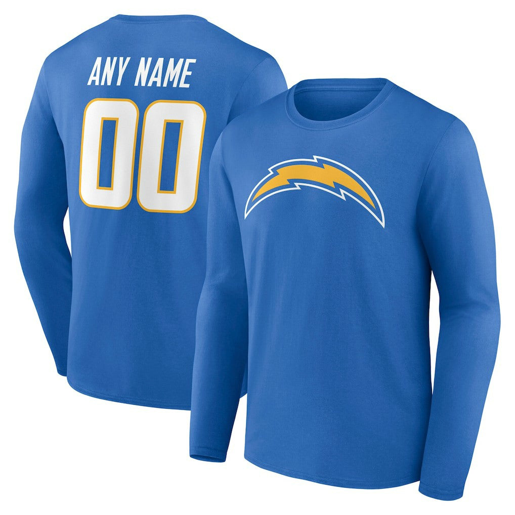 Los Angeles Chargers  Team Authentic Personalized Name & Number Long Sleeve T-Shirt