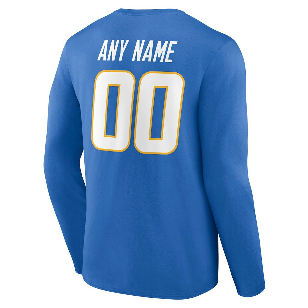 Los Angeles Chargers  Team Authentic Personalized Name & Number Long Sleeve T-Shirt