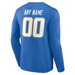 Los Angeles Chargers  Team Authentic Personalized Name & Number Long Sleeve T-Shirt