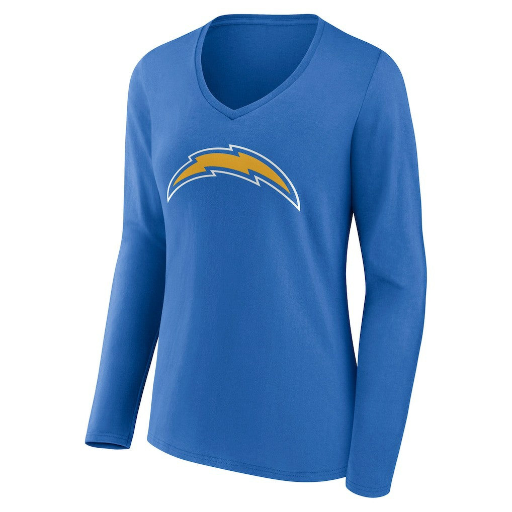 Los Angeles Chargers  Women's Team Authentic Personalized Name & Number Long Sleeve V-Neck T-Shirt