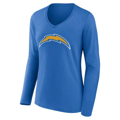 Los Angeles Chargers  Women's Team Authentic Personalized Name & Number Long Sleeve V-Neck T-Shirt