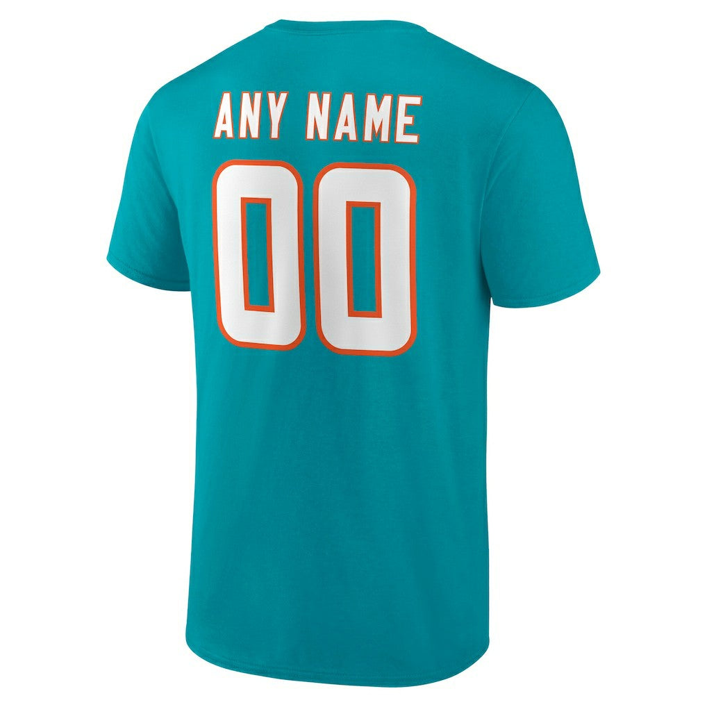 Miami Dolphins  Team Authentic Personalized Name & Number T-Shirt