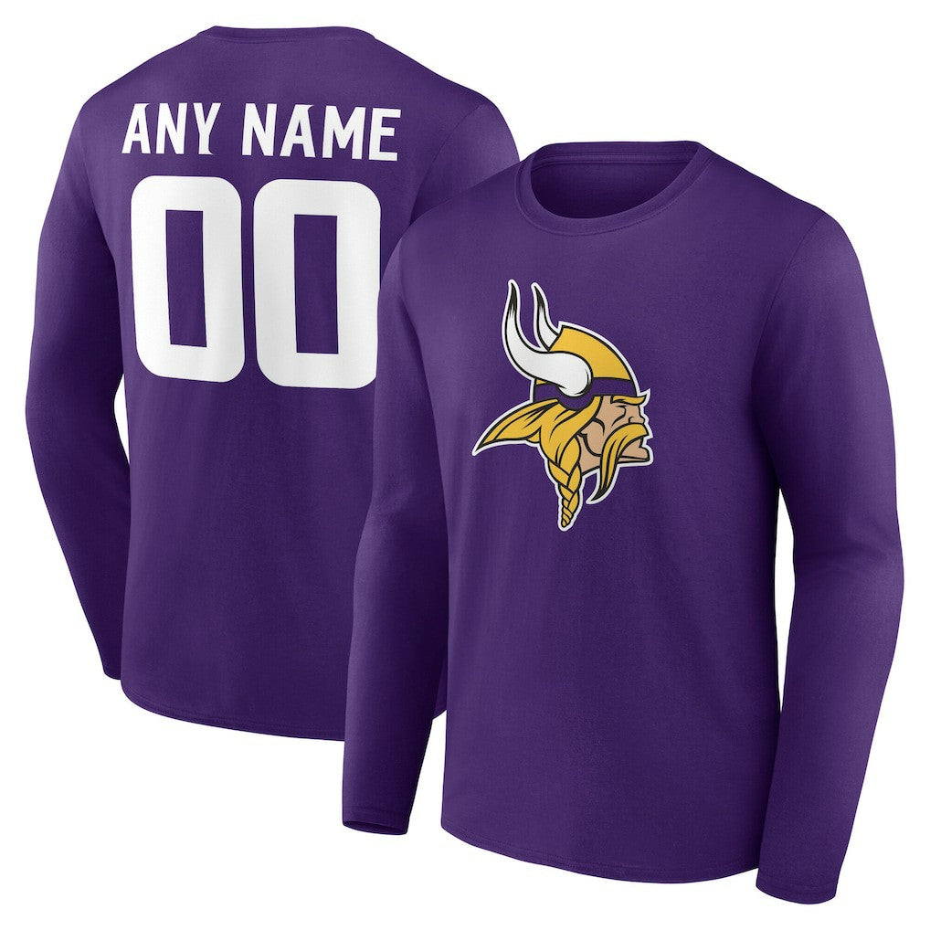 Minnesota Vikings  Team Authentic Personalized Name & Number Long Sleeve T-Shirt