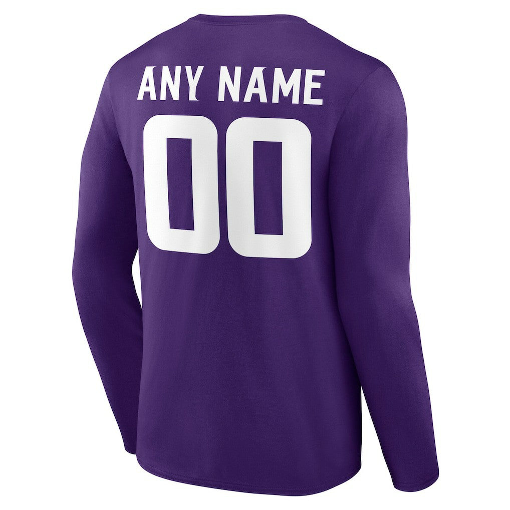 Minnesota Vikings  Team Authentic Personalized Name & Number Long Sleeve T-Shirt