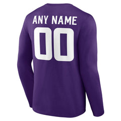 Minnesota Vikings  Team Authentic Personalized Name & Number Long Sleeve T-Shirt